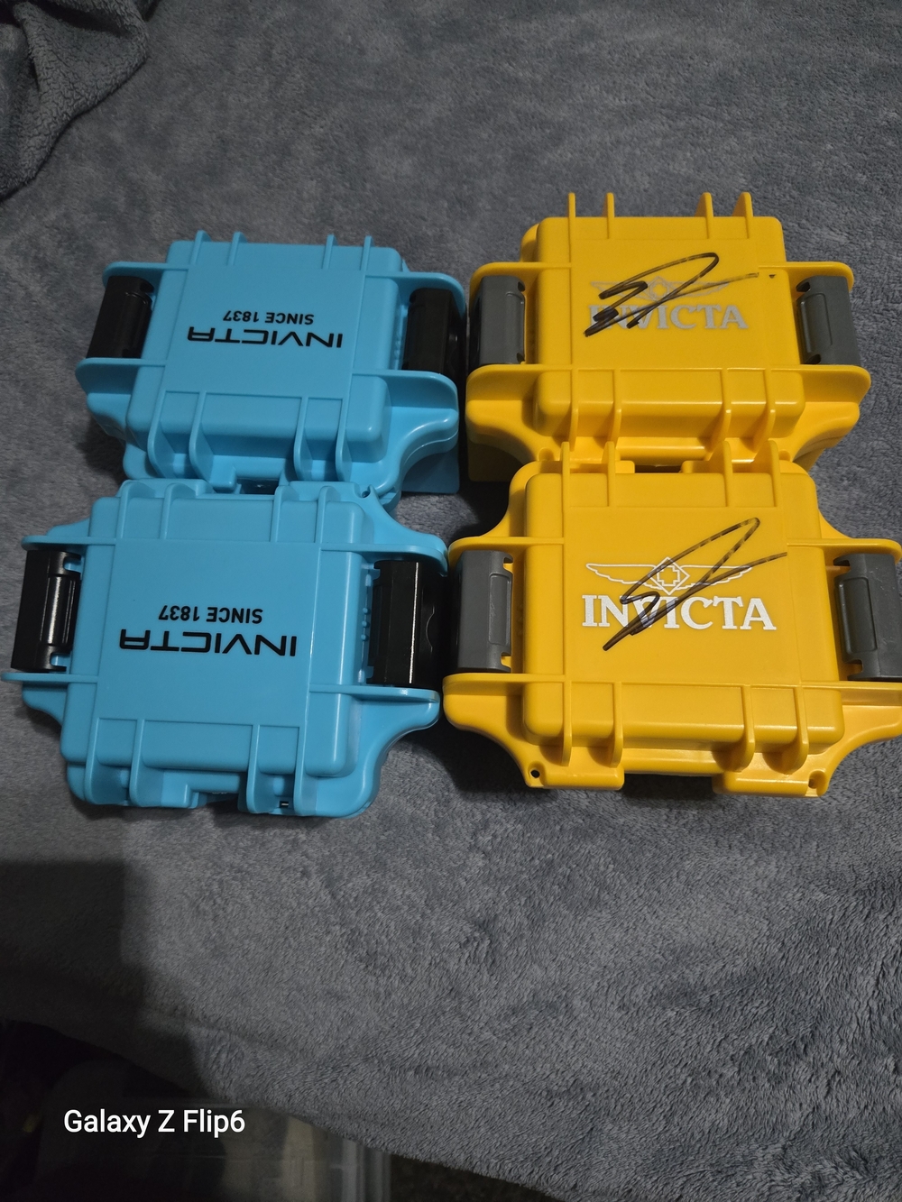 Invicta Yellow Protective Watch Case & Turquoise Invicta Cases - Lot of 4